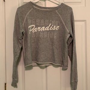 Gray cropped crewneck sweatshirt from American Eagle